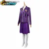 Costume à thème Mercredi - Enid Cosplay Come Purple Rayé Uniforme scolaire Tenues pour adulte Manteau Chemise Jupe Cravate Halloween Party ClothesL231013