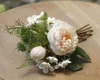 Flores decorativas peônia buquê de flores casamento noiva segurando pogal adereços flores artificiais.