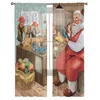 Gardin jul jultomten gåva som gör dvärg tyll fönster gardiner vardagsrum orgeln ren voil gardin sovrum kök hem dekor 231012