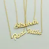 Handmade vintage Custom Script Name Necklace Women Girls Gift Customize Nameplate Initials Letter Necklaces Jewelry2721