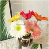 Fiori decorativi Sposa Bouquet Matrimonio artificiale Gerbera Margherita di seta per Natale Decorazione festa fai da te Girasole finto Dhf0F