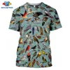 Heren T-shirts Sonspee Zomer Casual Mannen T-shirt Insecten Vogels 3d Printing T-shirts Unisex Trui Tops Nieuwigheid Streetwear F240f