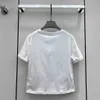 2023 New Product Letter Contrast Letter Sticker Simple Casual Style Slim Fit White T-shirt