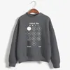 Women's Hoodies Keyboard Design Unlock Me Phone Screen Print Women Sweatshirt Korean O-neck Knitted Pullover Autumn Candy Color Clothes