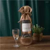 Cadeau cadeau 2023 1pcs / lot double couche coton jute sacs vin rouge fruits secs cordon de rangement de poche peut être personnalisé