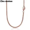 Chaînes Davieslee Chaîne Collier Pour Femmes Hommes En Acier Inoxydable Rose Or Couleur Boîte Femmes Entier 18-28 pouces LKN5551198g