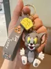 Toy Tom Jerry Schlüsselanhänger Push Kleiner Geschenkanhänger Katze und Maus Autokette Männlicher Anhänger