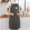 Tabliers Poche élargie toile café chasuble cuisson cuisson nettoyage travail bavoir étanche à l'huile femmes hommes tablier de cuisine 46447 231013