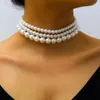 Girocollo vintage breve collana di perle per le donne festa di nozze elegante damigella d'onore gioielli con colletto corto come regalo
