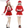 テーマコスチューム新しいファッションクリスマスコスプレサンタクロース女子女の子ドレスコスプレChrismas ClothingStage Show Sexy Red Robe Gowns T231013