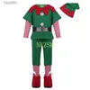 موضوع الزي 2023 Green Elf Girls Come Come Festival Santa Clause for Girls New Year Chilren Clothing Fant Dress Xmas Party Dressl231013