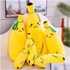 Pluche poppen Grote Banaan Kussen Meisje Slee Leg Clam Doll Simatie Fruit Series Knuffel Speelgoed Geschenken Knuffels Pluche Dhwc6