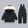 Пуховое пальто, детская куртка, комплекты одежды, 30 градусов, зимний комбинезон для девочек, детский теплый костюм, комбинезон для маленьких мальчиков 231013