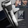 Razors Blades Kemei Washable Wet Dry Electric Shaver For Men Face Beard Electric Razor Rechargeable Head Bald 3-Blade Shaving Machine System 231013