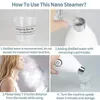 Ångare Portable Steamer Nano Face Steamer Warm Mist Home Skin Spa Steamers For Sinuses Acne Pores Cleanse Blackhead 231012