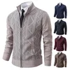 Chándales para hombres Hombre Invierno Cardigan Chaqueta Cremallera Suéter Y2K Otoño Lujo Azul Jerseys Casual Business Warm Knit Jumper Abrigo frío 231013