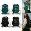 Jaquetas de desenhista Reprreesent Bomber Algodão Proprietário Clube Homens Windbreaker Varsity Mens Beisebol Hip Hop Carta Patchwork Couro Bordado St