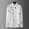 Minglu Peacock Feathers Digital Printing Male Shirts Luxury Long Sleeve Casual Mens Dress Fashion Slim Party Man Men's268q