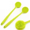 Bath Brushes Sponges Scrubbers China Factory Long Handle Silicone Bath Brush Soft Bristles Scrubber Bath Supplies 231012