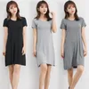 Women's Sleepwear Women Nightgown Female Summer Short Collar Sleepshirt 2023 Cotton Plus Home Soft Size Dress O-neck Sleeve Modal Nightdress