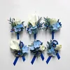 Decorative Flowers Breast Flower Hand Wrist Wedding Pography Business Celebration Opening Lapel Rose Calla Lily Blue