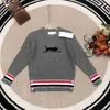 SWEATER ZWIERZĄT JACLARD FOR DZIECKO MODY DZIECKO KNITWEAR TOPE 100-150 cm Autumn Striped Perging Baby Knitted Pullover Oct10