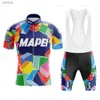 Sets Radtrikot-Sets MAPEI Block Retro Radtrikot-Set Klassischer Fahrradanzug Fahrrad Sommerärmel Herren Trägerhose Kleidung Por Team