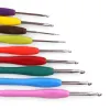 9pcs Knitting Tool Sweater Needle TPR Soft Handle Aluminum Crochet Color Handle Sweater DIY Craft Scarf Sewing Needles Knitting