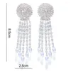 Orecchini pendenti XSBODY Moda Cerchio rotondo Gioielli con strass per le donne Accessori da sposa con nappa zircone goccia d'acqua da sposa