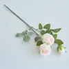 Flores decorativas artificiais rosas de seda branca noiva longo buquê flor para mesa de casamento peças centrais festa vaso halloween diy decoração de casa