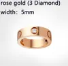 Designer Love Ring Love Ring For Women Men 18K Gold Plated With Diamonds For Lovers Ring Letters Jewelry 4mm 5mm 6mm Mode Högkvalitativa smycken