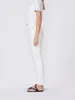Frauen Jeans Frühling Sommer Saum Schlitz Weiß Mode Alle-Spiel Zipper Weibliche 2023 Hohe Taille Denim Hosen