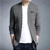 Suéter Masculino Outono Inverno Malha Cardigan Suéter Coreano Moda Sólida Lã Quente Casaco Casaco