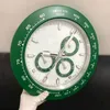 Настенные часы зеленые роскошные часы металлические часы Большой широкий кварцевый зал.