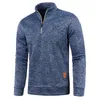 Men s tröjor vinterfleece turtleneck swawatshirts rockar halv dragkedja varm pullover kvalitet man smal stickad ull 231012