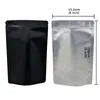 blank mylar bag matte black back clear front aluminum oil 3.5 7g14g 28g 1LB custom print brand logo