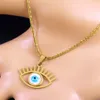 Pendant Necklaces Aesthetic Turkey Greek Evil Blue Eye Necklace For Women Men Stainless Steel Gold Color Lucky Clavicle Chain Protection