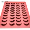 Falska ögonfransar Mix 20 par 3D Mink Lashes Fluffy Soft Wispy Natural Eyelash Extension Återanvändbar Makeup 231012