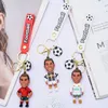 Keychains Lanyards Football Ronaldo Player Figur Soccer Star Keychain Bag Pendant Collection Doll Key Chain Action Figurer Souvenirs Toy Gifts 231012