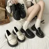 Sapatos de vestido estilo britânico boca rasa mulher 2023 redondo dedo do pé tamancos plataforma casual feminino tênis mocassins com apartamentos de pele oxfords all- 231013