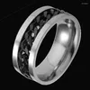 Anéis de casamento com corrente rotativa, joias de aço inoxidável para homens, acessórios de anel de dedo multifuncional personalizado, presentes de festa masculinos