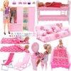 Dolls Pink Doll Meble Akcesoria do ubrań Toys Play Girls Birthday Prezent 231013