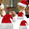 Christmas Soft Hat Red Short Plush Hat for Home Merry Christma Decor Gift Happy New Year Winter Warm Cap