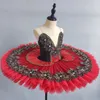 Stage Wear Children Professional Ballet Tutu Dress Black And Red Quixote Pancake Performance Dance Swan Lake Ballerina Costumes Girls