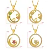 Pendentif Colliers Creative Dames Collier Creux Étoile Lune Ronde Cristal Zircon Clavicule Chaîne Filles Bijoux