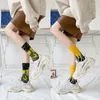 Женские носки, модные носки в стиле Харадзюку с рисунком коалы, цветочные растения, забавные каваи, красочные трендовые мужские носки для девочек, скейтборд