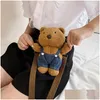 Animaux en peluche en peluche Sac d'ours pour enfants Zéro Portefeuille Animal en peluche Dessin animé mignon Jouets simples Shoder Cadeaux Animaux en peluche Dhauq