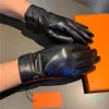 Listuer Projektant Letter Men skórzane rękawiczki plus aksamitne ciepłe rękawiczki na zewnątrz jazda na rowerze zima