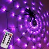 1pc luci ragnatela di Halloween, LED con luci di rete impermeabili ragno nero, telecomando, 8 modalità ragnatela decorazione di Halloween, per giardino interno esterno tema spaventoso