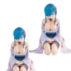 マスコットコスチューム13cmアニメフィギュアRe：ゼロレムとは異なる世界での生活セクシーなホワイトバスローブモデル人形トイギフト収集PVC素材